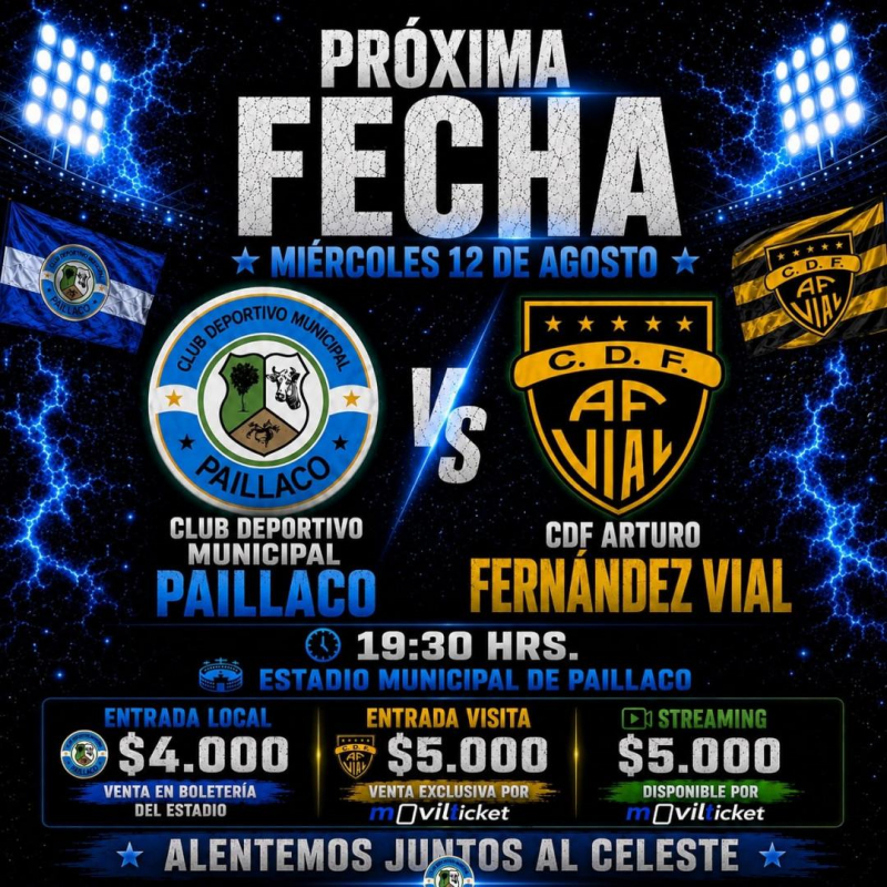 CD Municipal Paillaco V/S CDF A. Fernández Vial